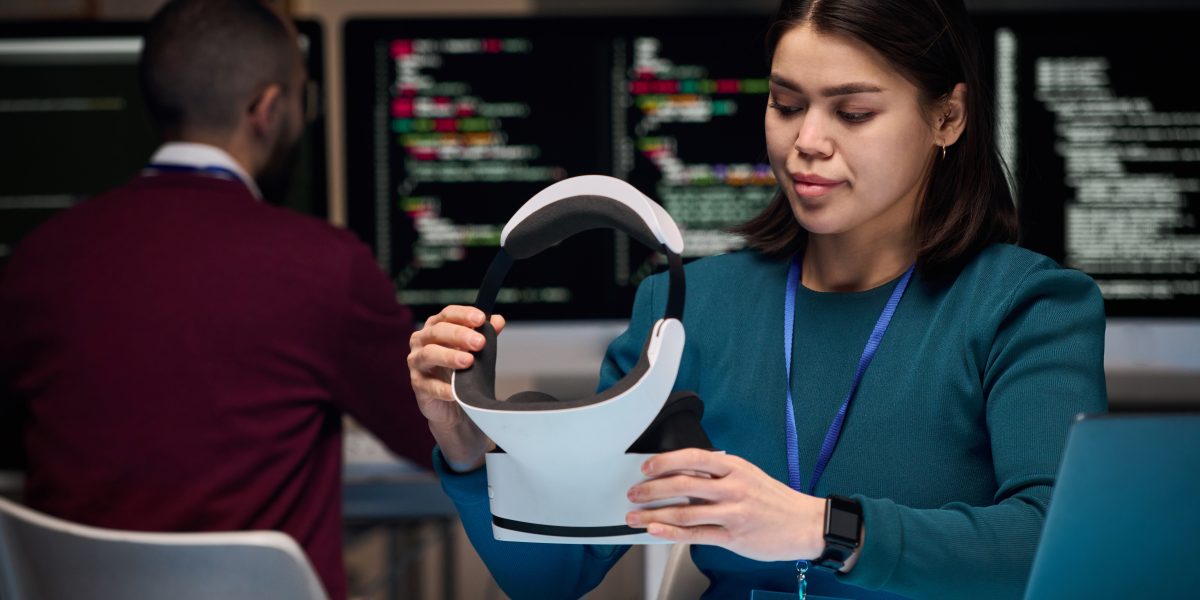 Woman Working on VR Tech